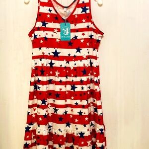 Summer dress in Stars & Stripes sz L